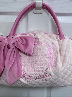 Juicy Couture Once Upon a Time Tale Pink Bowler Bag Purse y2k